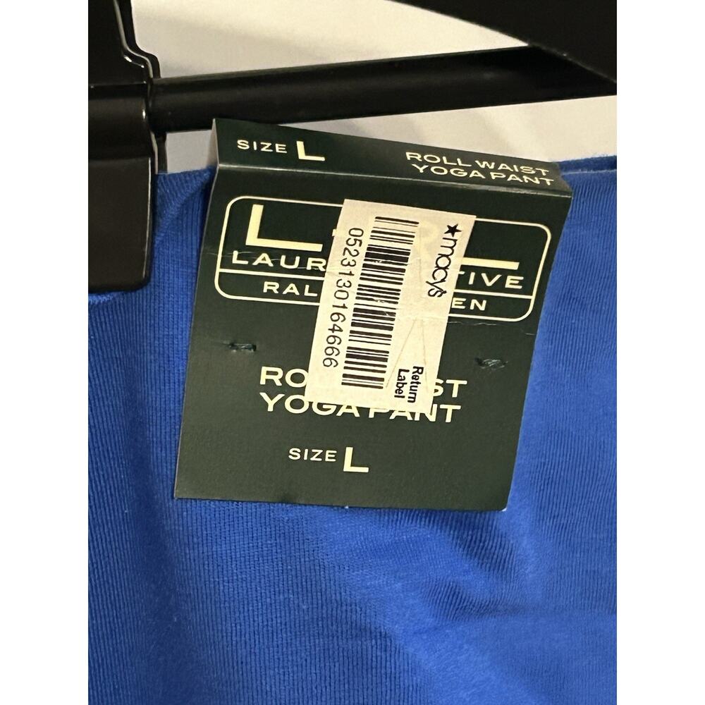 NWT Lauren Active Ralph Lauren Roll Waist Yoga Pants size L in Blue - Picture 3 of 4